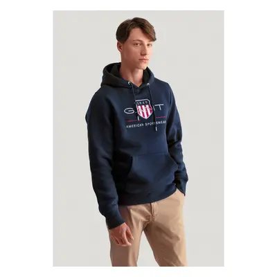 MIKINA GANT REG ARCHIVE SHIELD HOODIE EVENING BLUE 84605940