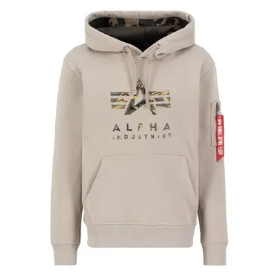 ALPHA INDUSTRIES Mikina béžová / hnědá / krvavě červená / bílá 93056407