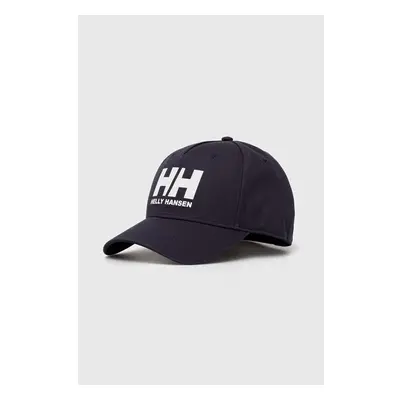 Bavlněná baseballová čepice Helly Hansen tmavomodrá barva, s potiskem, 90397937