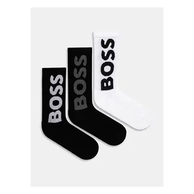 Ponožky BOSS 3-pack pánské, černá barva, 50524259 98697975