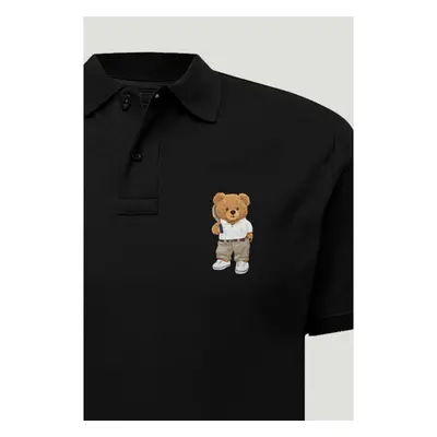 Polo Tričko Slim Fit, Barva Černá, s Potiskem Prestige Teddy 95209576