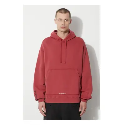 Bavlněná mikina A-COLD-WALL* Cubist Hoodie pánská, vínová barva, s 97846283