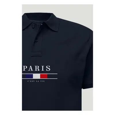 Polo Tričko Slim Fit, Barva Modrá, s Potiskem Paris La Vie 95209427