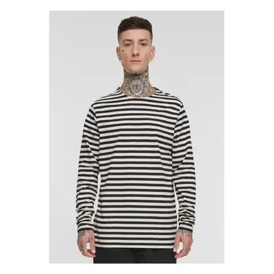 Urban Classics Pánské triko Regular Stripe LS - bílé/černé 91338936