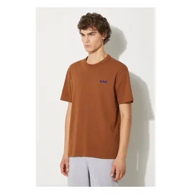 Bavlněné tričko A.P.C. t-shirt boxy petit vpc hnědá barva, COHBQ 94874843