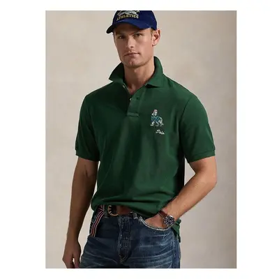 Bavlněné polo tričko Polo Ralph Lauren zelená barva, s aplikací, 99018462