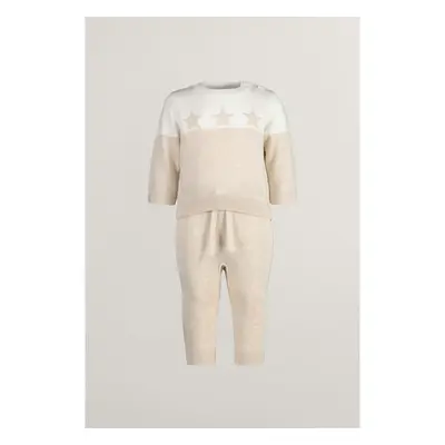 DĚTSKÝ SET GANT STAR AND G KNITTED SET LIGHT BEIGE MELANGE 93464082