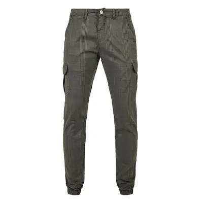 Urban Classics AOP Glencheck Cargo Jog Pants tmavě šedé 91271298