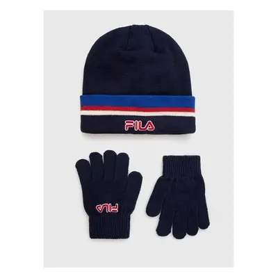 Čepice a dětské rukavice Fila BEREA Set beanies & Gloves tmavomodrá 84542488