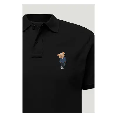 Polo Tričko Slim Fit, Barva Černá, s Potiskem Mr Nice Guy Teddy 95209587