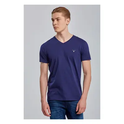 TRIČKO GANT ORIGINAL SLIM V-NECK T-SHIRT EVENING BLUE 76936174