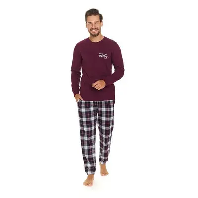 DN Nightwear Pánské pyžamo Toget vínové 99548578