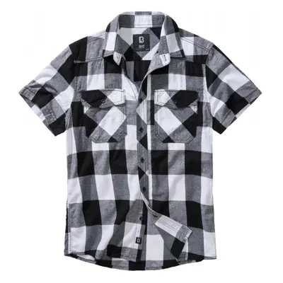 Pánská košile Brandit Checkshirt Halfsleeve - bílá, černá 66065936