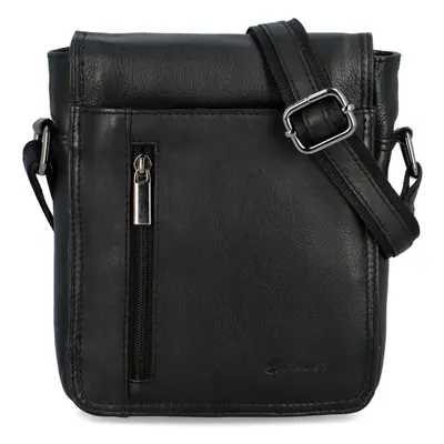 Luxusní pánská kožená crossbody Diviley Dacchiano, černá 88392487