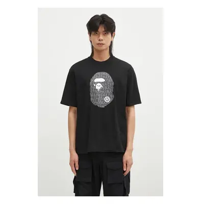 Bavlněné tričko A Bathing Ape LUX SPORT PATTERN APE HEAD RELAXED FIT 100028112