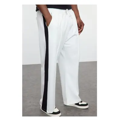 Trendyol Ecru Wide Leg Color Blocked Plus Size Sweatpants 99982759