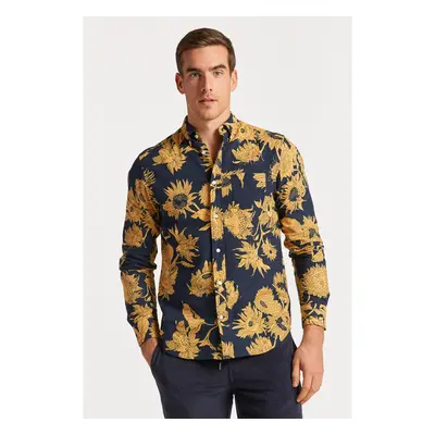 KOŠILE GANT REG COTTON LINEN SUNFLOWER SHIRT GOLD YELLOW 81559534