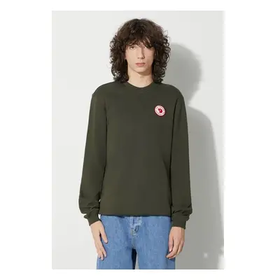 Bavlněná mikina Fjallraven 1960 Logo Badge Sweater pánská, zelená 86772347