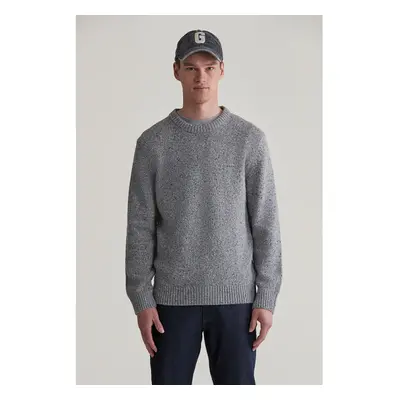 SVETR GANT NEPS WOOL C-NECK GREY MELANGE 99405514