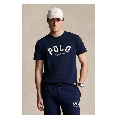 Bavlněné tričko Polo Ralph Lauren tmavomodrá barva, s aplikací, 99834034