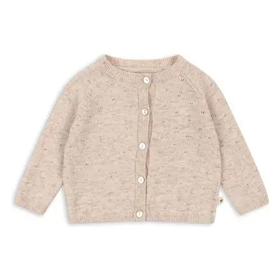 Dětský vlněný kardigan Konges Sløjd MINO KNIT CARDIGAN béžová barva, 99279506