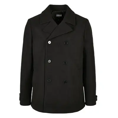 Urban Classics Klasický černý kabát Pea Coat 91337540