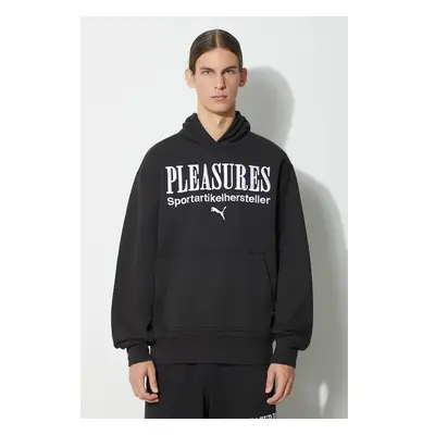 Bavlněná mikina Puma PUMA x PLEASURES Graphic Hoodie pánská, černá 87204462