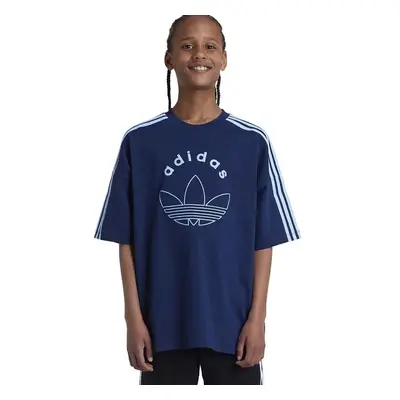 Dětské bavlněné tričko adidas Originals tmavomodrá barva, s potiskem, 94091487