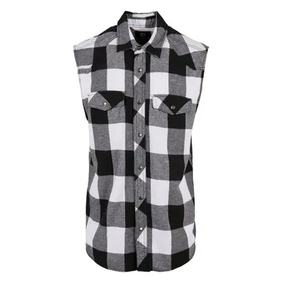 Pánská košile bez rukávu Brandit Checkshirt Sleeveless - bílá,černá 66066515