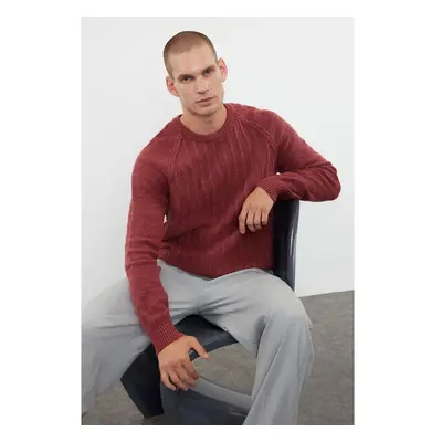 Trendyol Dusty Rose Regular Crew Neck Textured Knitwear Sweater 99809261