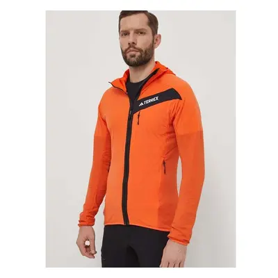 Sportovní mikina adidas TERREX oranžová barva, s kapucí, IN7009 90893659