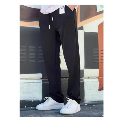 63521 Dewberry Elastic Waist Mens Baggy Pants-BLACK 100280738