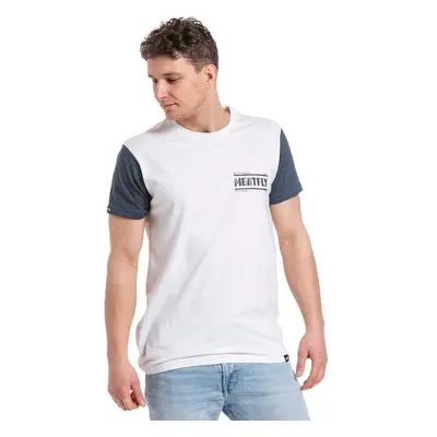 Meatfly pánské tričko Pitstop White/Navy Heather | Bílá 82610018