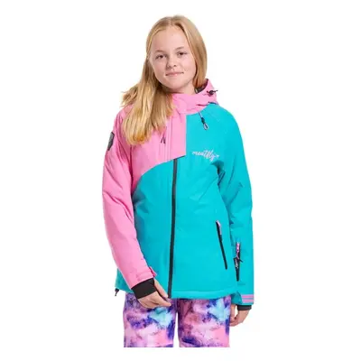 Meatfly dětská SNB & SKI bunda Deliah Hot Pink/Turquoise | Růžová 87997115