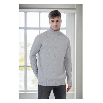 75046 Dewberry Turtleneck Mens Sweater-LIGHT GREY 99340537