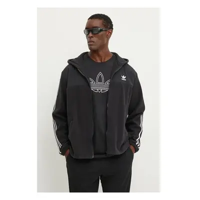 Fleecová mikina adidas Originals Fleece Hoodie černá barva, s kapucí, 99247610