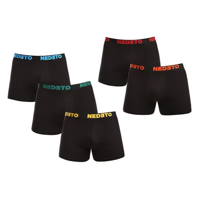 5PACK pánské boxerky Nedeto černé (5NB003) 90392861