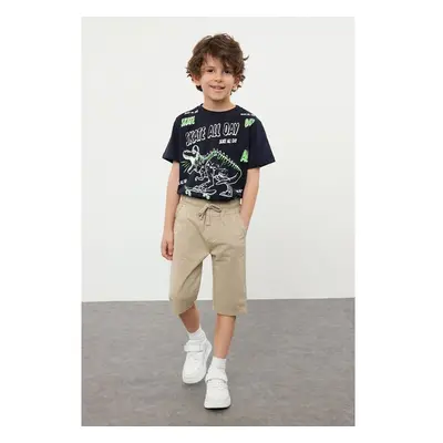 Trendyol Beige Boys Elastic Waist and Tied Woven Capri/Shorts 99793279