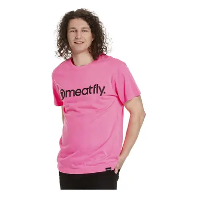 Meatfly pánské tričko MF Logo Neon Pink | Růžová | 100% bavlna 62082339