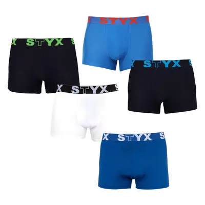 5PACK pánské boxerky Styx sportovní guma nadrozměr vícebarevné 99881894