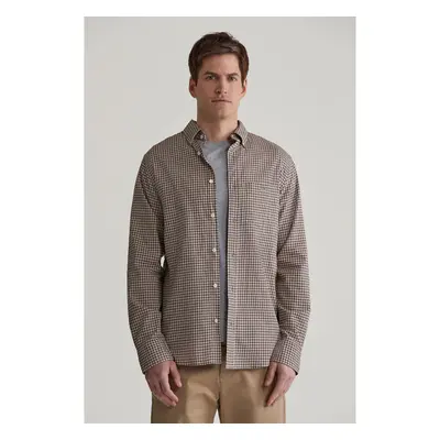 KOŠILE GANT REG MICROCHECK FLANNEL SHIRT DARK KHAKI 99365175