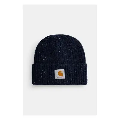 Čepice Carhartt WIP Anglistic Beanie tmavomodrá barva, z husté 99543108