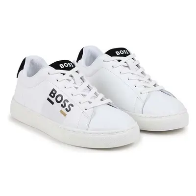 Dětské kožené sneakers boty BOSS bílá barva, J51310 99254396