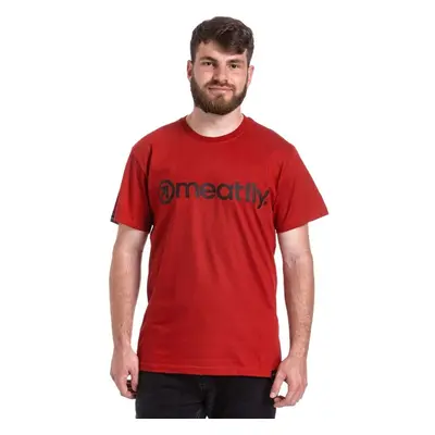 Meatfly pánské tričko MF Logo Dark Red | Červená 72852590