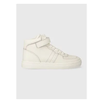 Dětské kožené sneakers boty Emporio Armani béžová barva 85459936