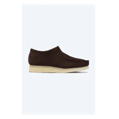 Semišové polobotky Clarks Originals Wallabee pánské, hnědá barva, 88923770