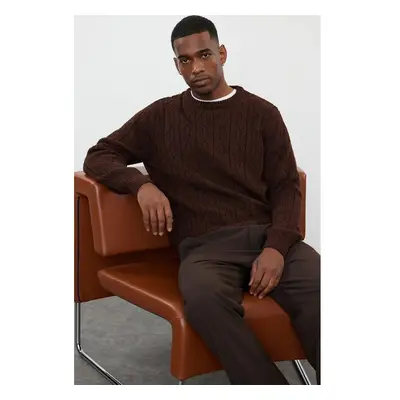 Trendyol Tile Regular Crew Neck Textured Knitwear Sweater 99845118