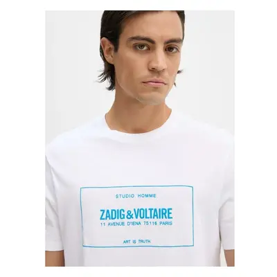 Bavlněné tričko ZADIG&VOLTAIRE bílá barva, s potiskem, JMTS00664 100263295