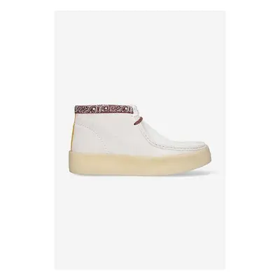 Semišové polobotky Clarks Originals Wallabee Cup pánské, béžová barva, 84011177