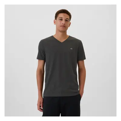 Tričko GAP Micro Logo Vneck Tee Charcoal Heather XS 100242814